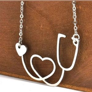 Heart stethoscope necklace
